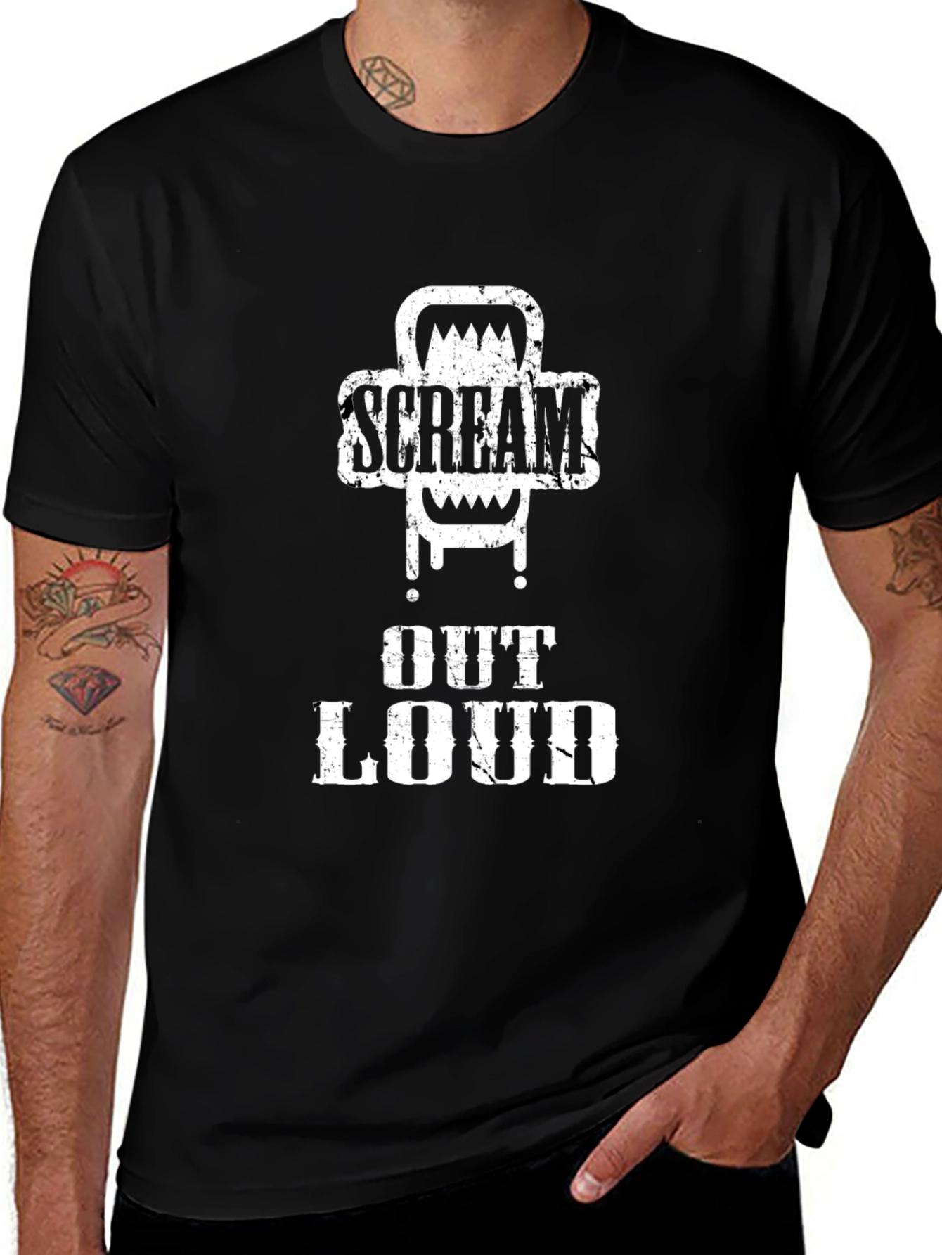 Scream Out Loud Black Graphic Tee