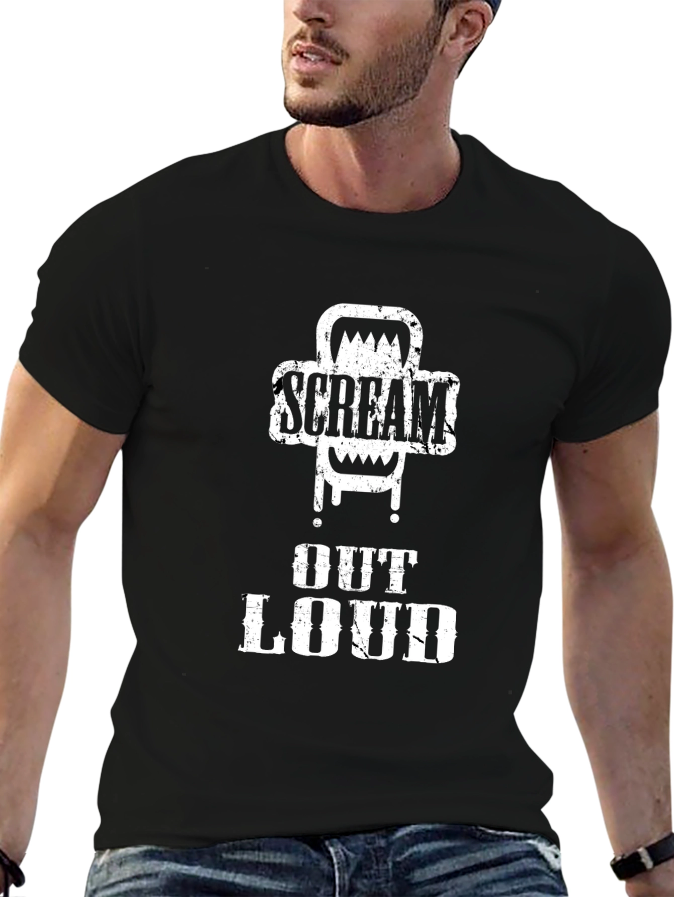 Scream Out Loud Black Graphic Tee