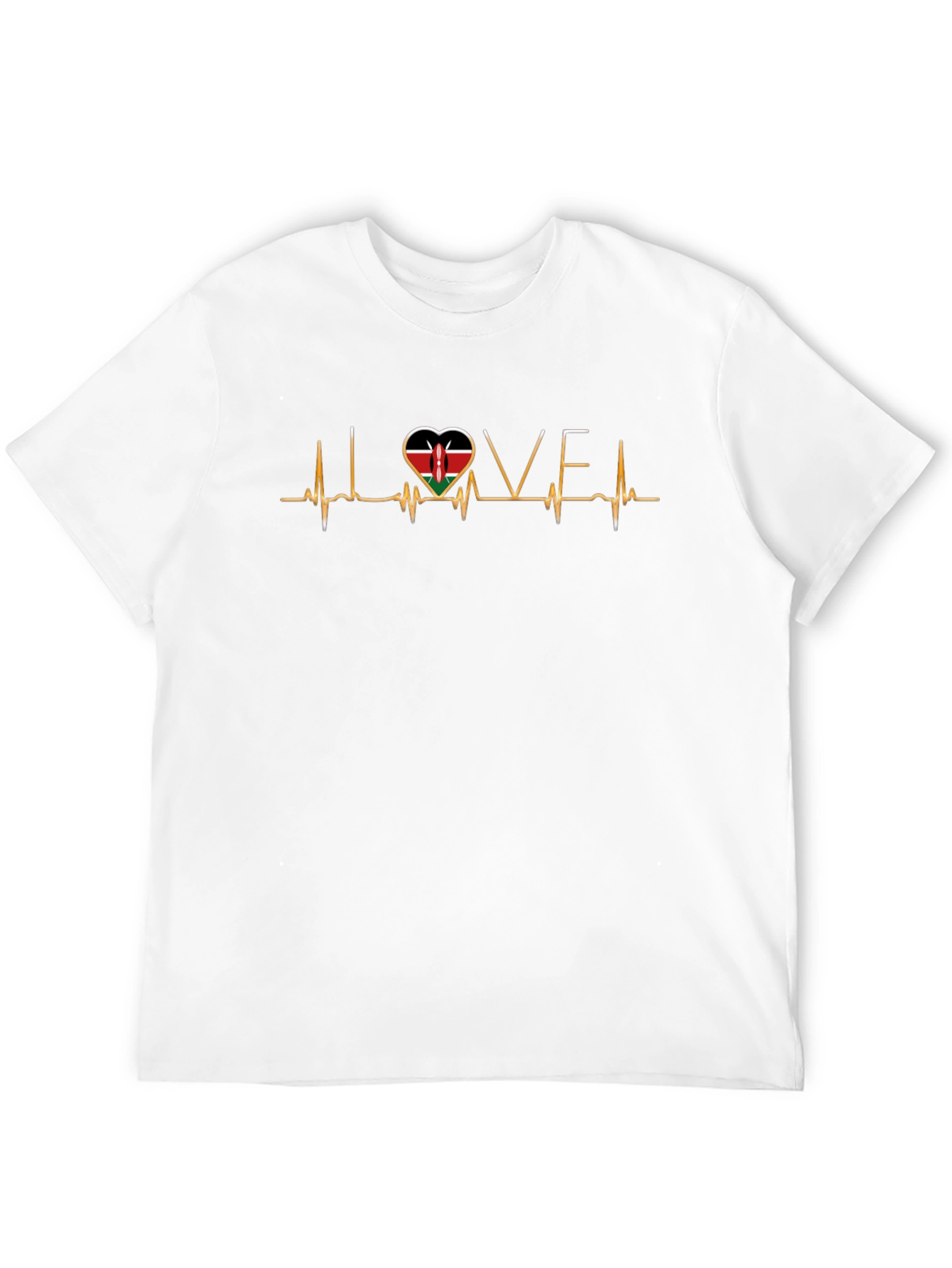 Kenya Love Heartbeat T-Shirt - Black
