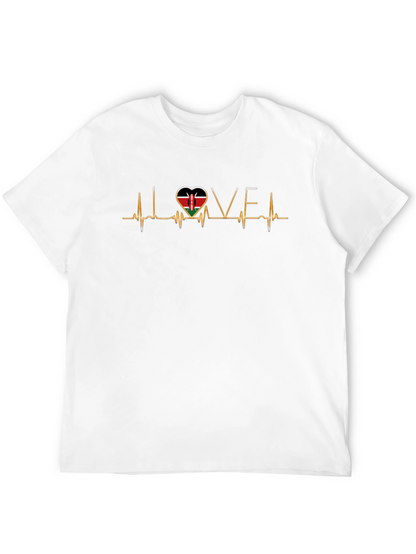 Kenya Love Heartbeat T-Shirt - Black