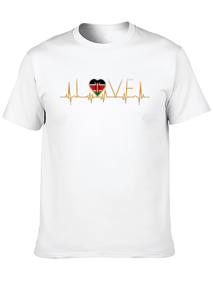 Kenya Love Heartbeat T-Shirt - Black