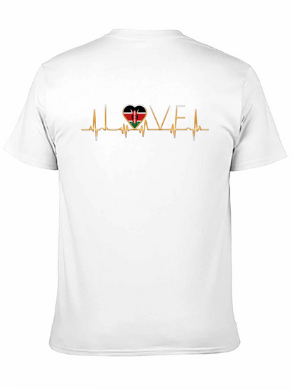 Kenya Love Heartbeat T-Shirt - Black