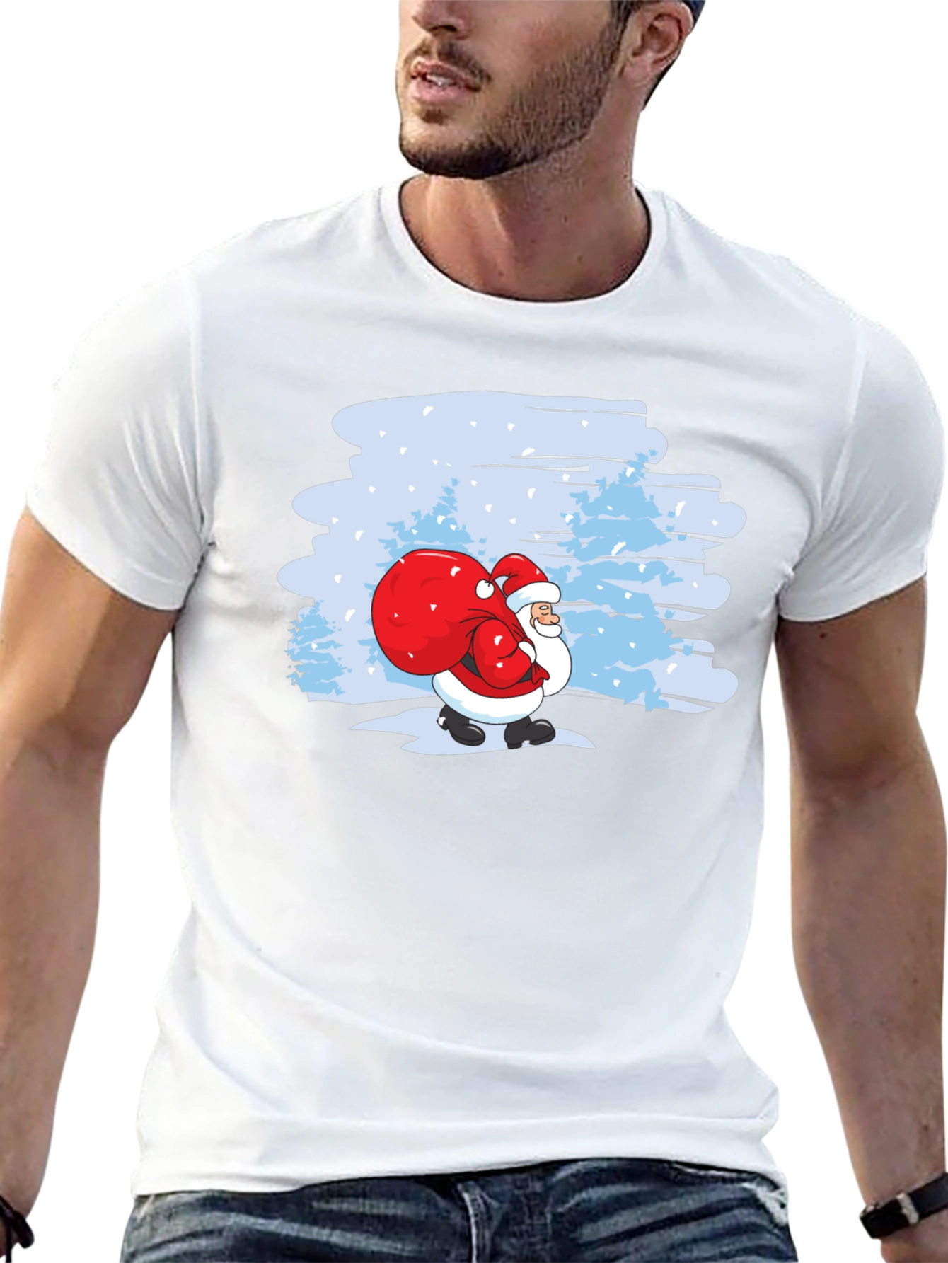 Festive Santa T-Shirt - Holiday Cheer!