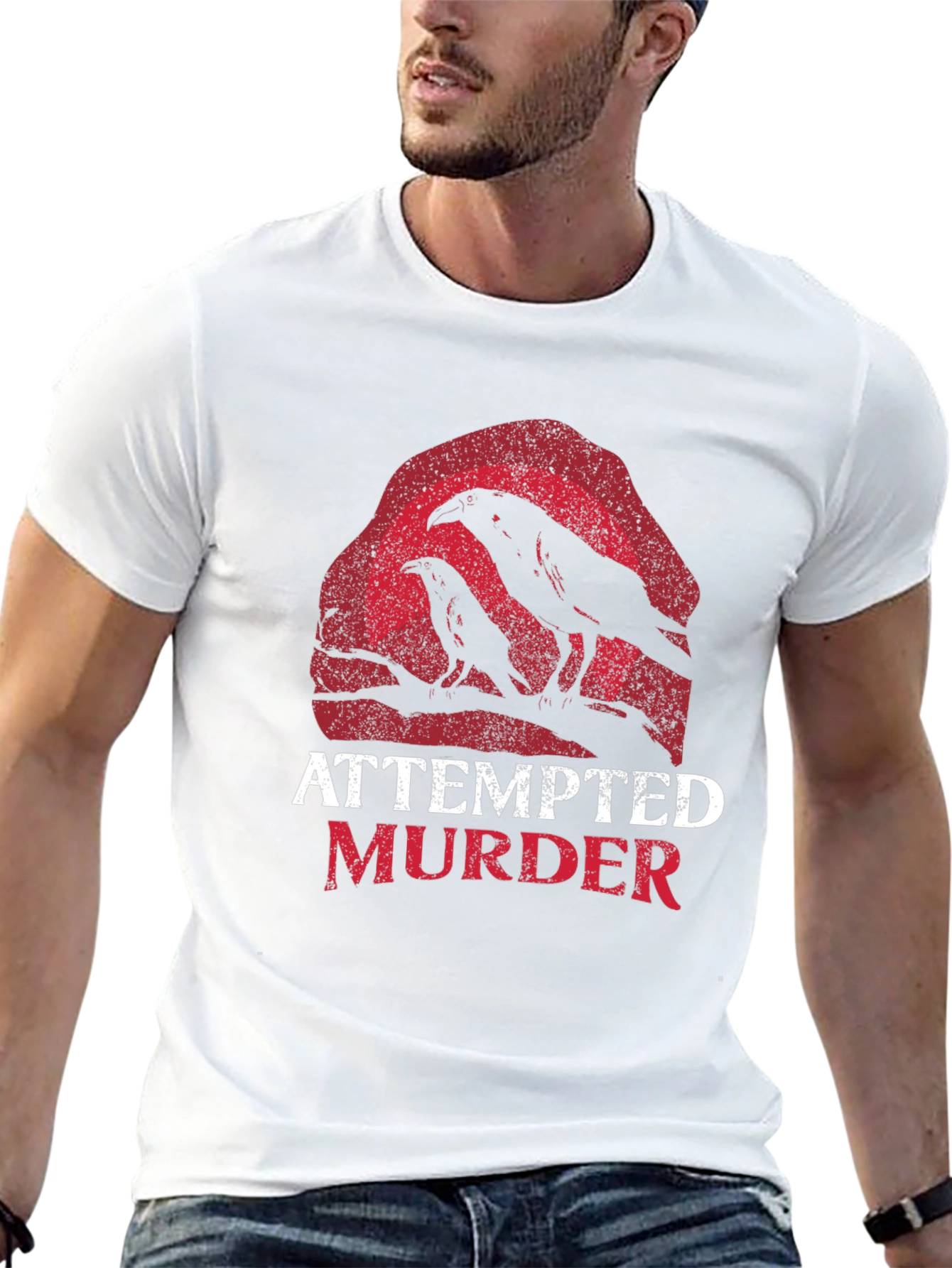 Attempted Murder Raven Graphic Tee - Black