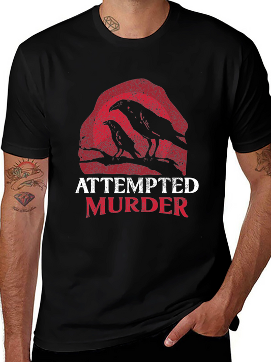 Attempted Murder Raven Graphic Tee - Black