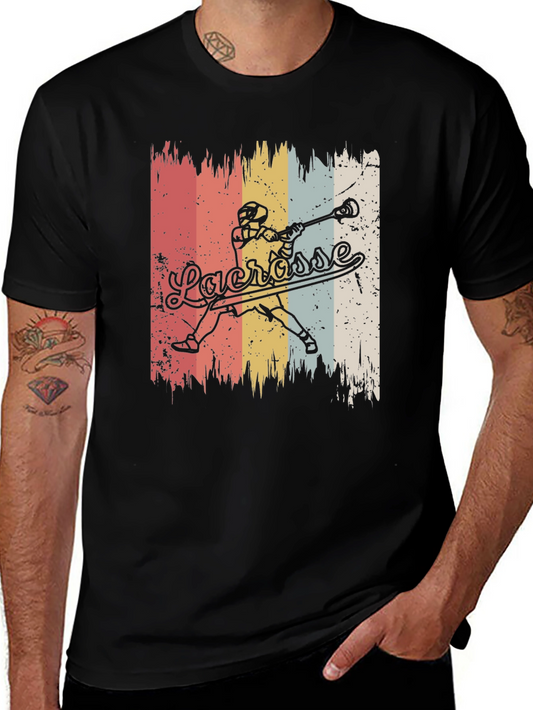 Vintage Lacrosse Player Graphic T-Shirt