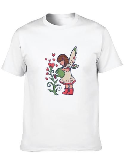 Fairy Watering Hearts T-Shirt - Black