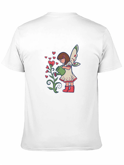 Fairy Watering Hearts T-Shirt - Black