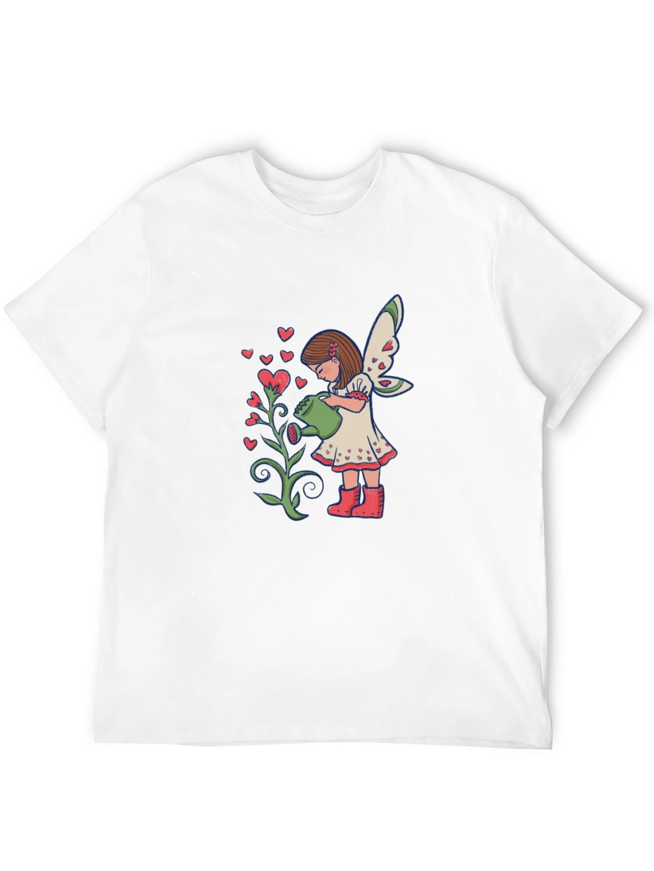 Fairy Watering Hearts T-Shirt - Black