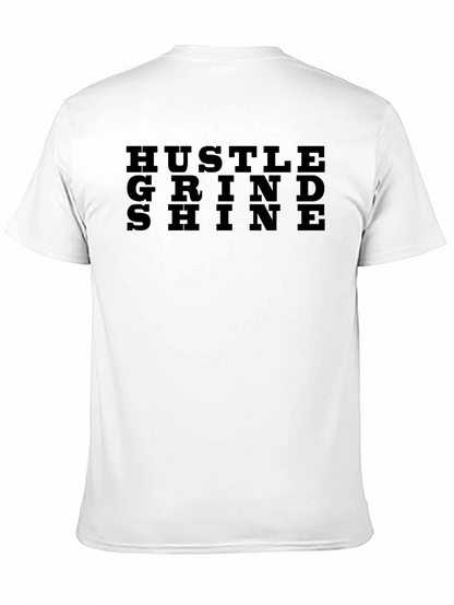Hustle Grind Shine Mens Black T-Shirt