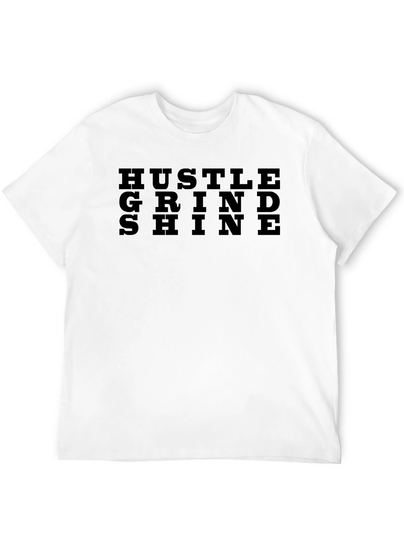 Hustle Grind Shine Mens Black T-Shirt