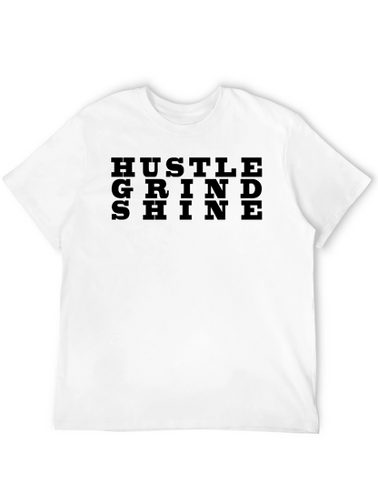 Hustle Grind Shine Mens Black T-Shirt
