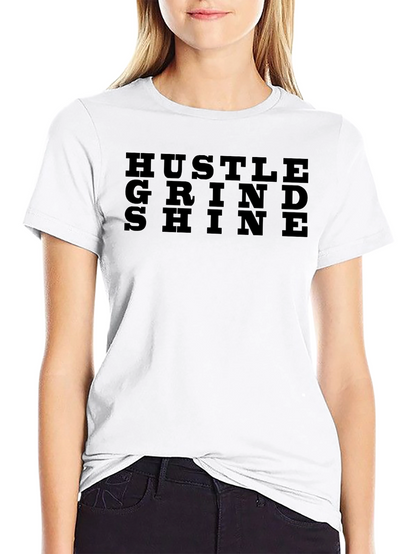 Hustle Grind Shine Mens Black T-Shirt