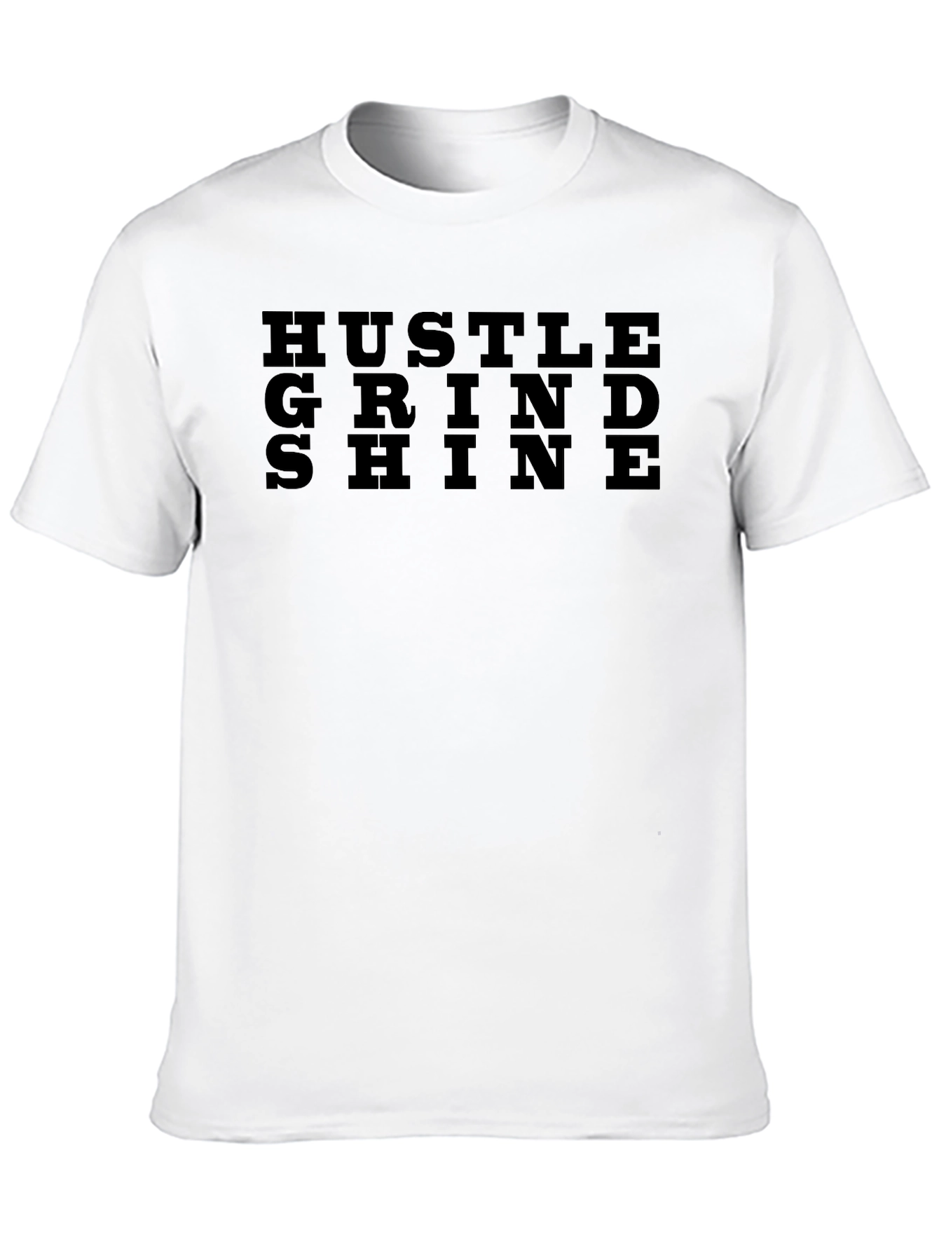 Hustle Grind Shine Mens Black T-Shirt