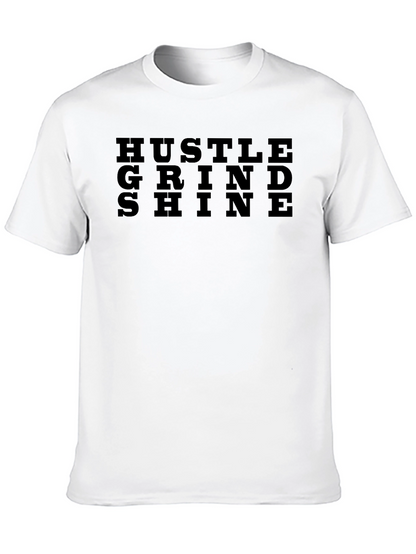 Hustle Grind Shine Mens Black T-Shirt