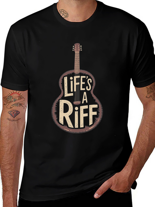 Lifes a Riff Guitar Graphic Tee - Black