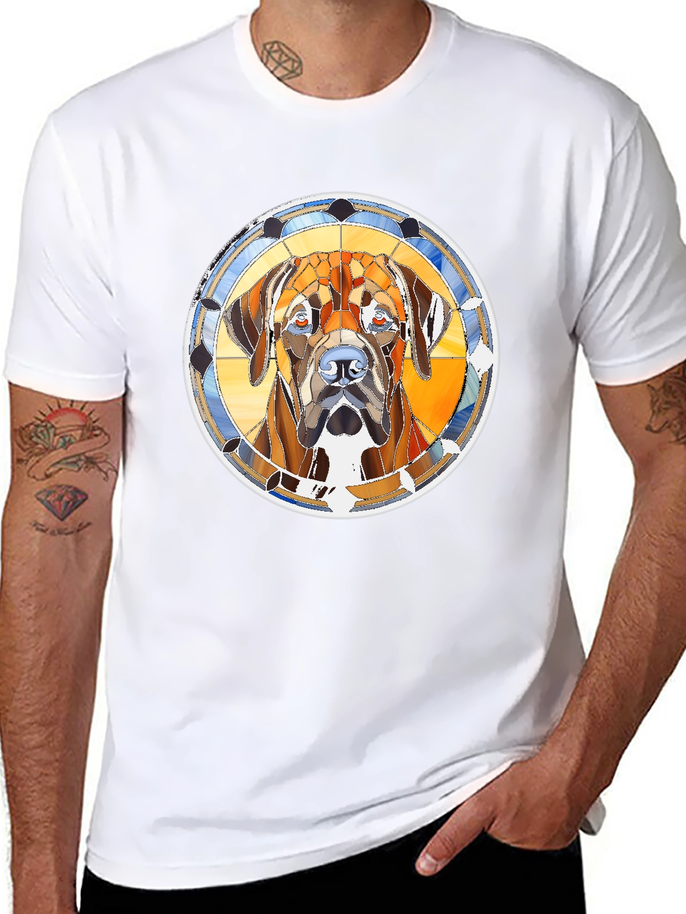Dog Portrait Graphic Print T-Shirt