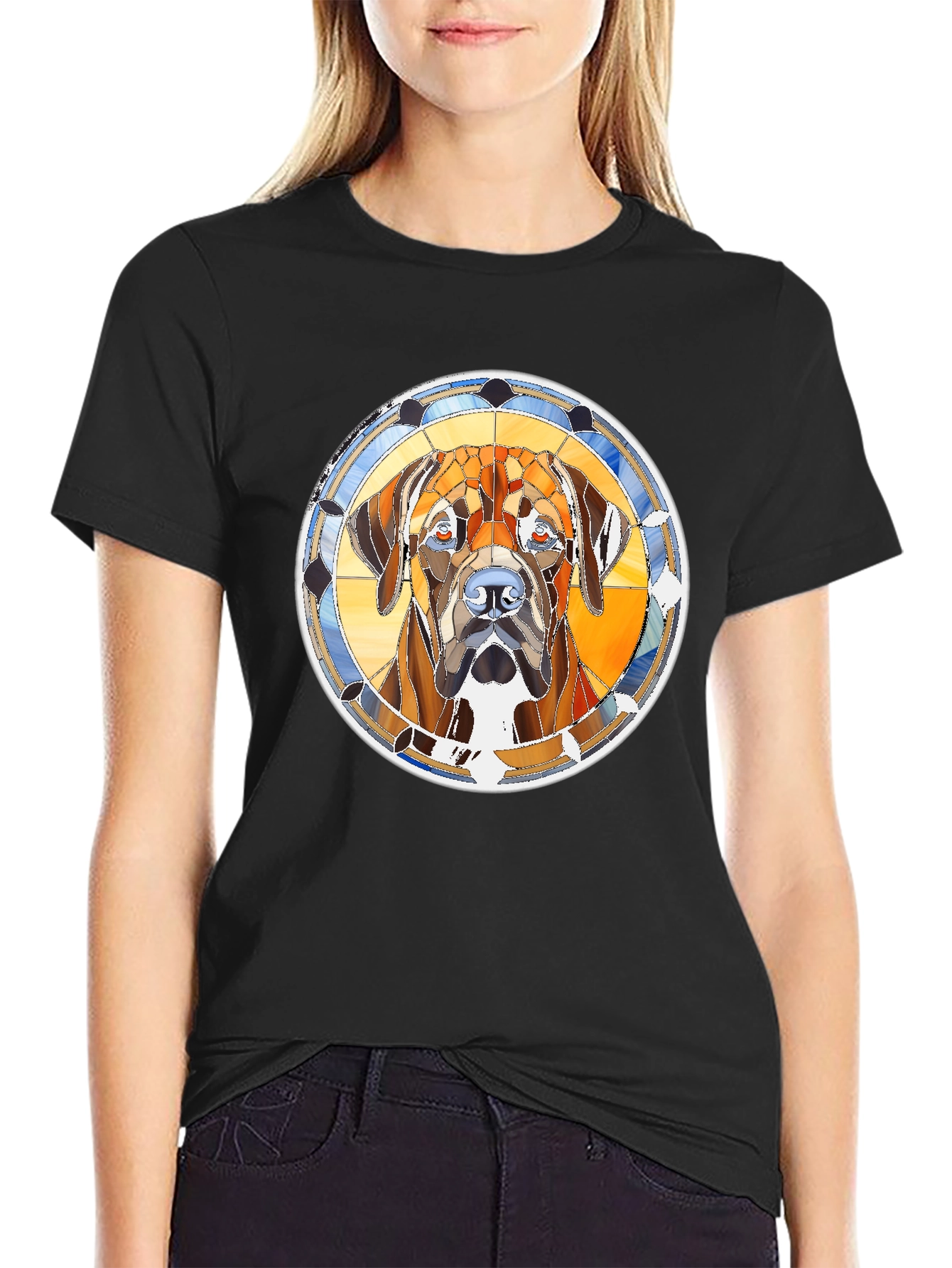Dog Portrait Graphic Print T-Shirt