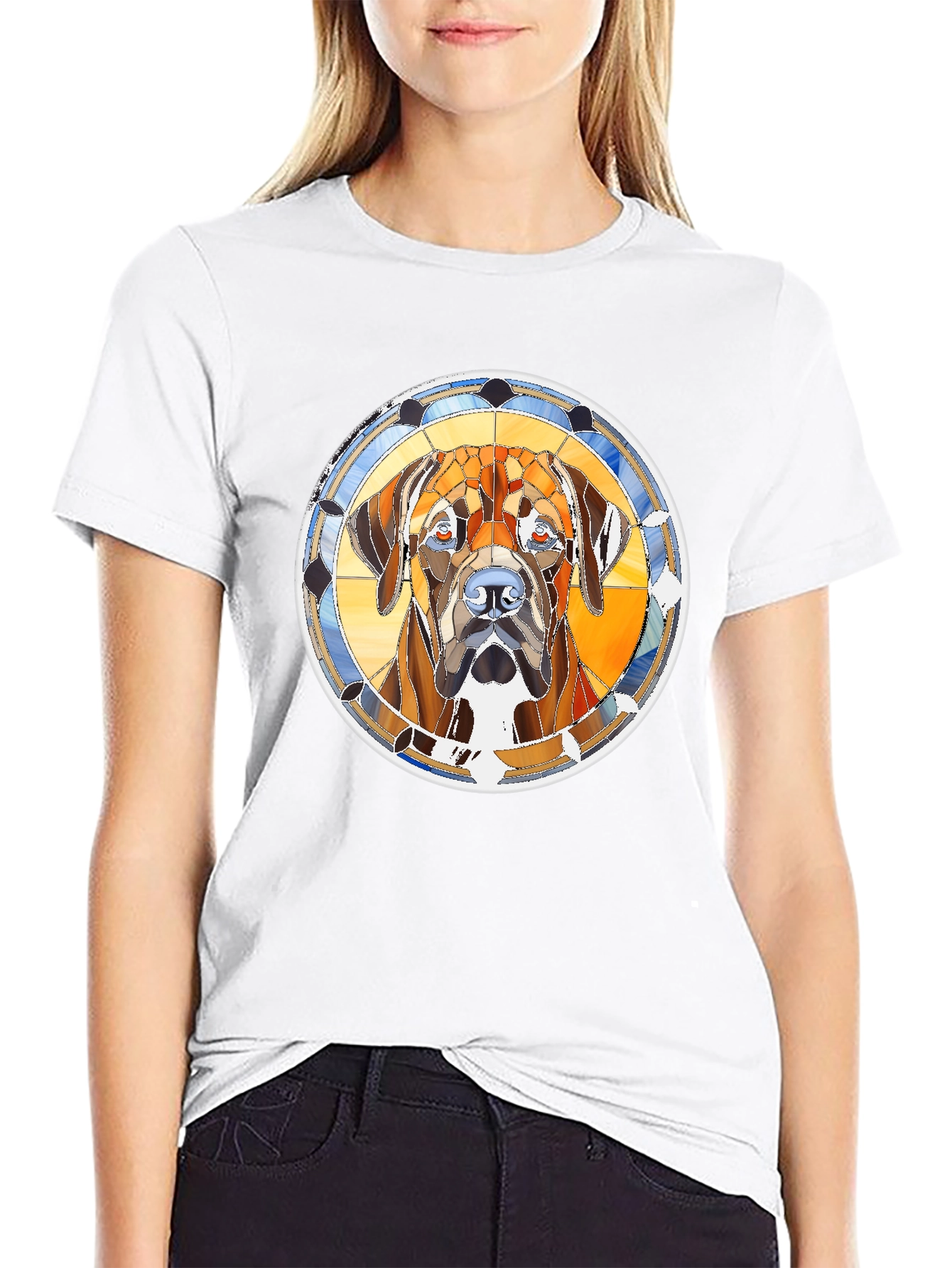 Dog Portrait Graphic Print T-Shirt