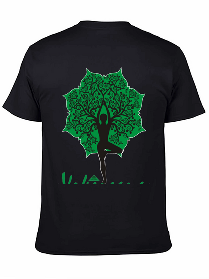 Yoga Tree Pose Graphic T-Shirt - Black