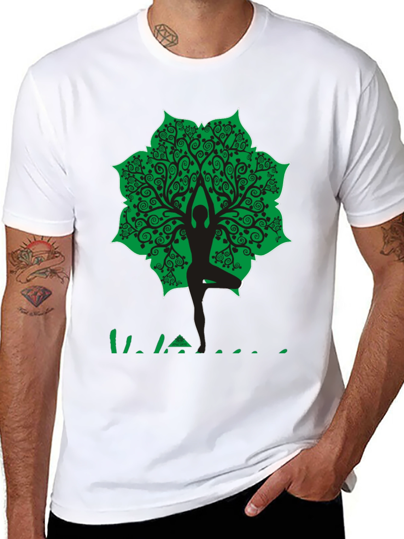 Yoga Tree Pose Graphic T-Shirt - Black