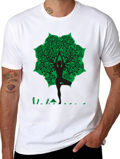 Yoga Tree Pose Graphic T-Shirt - Black