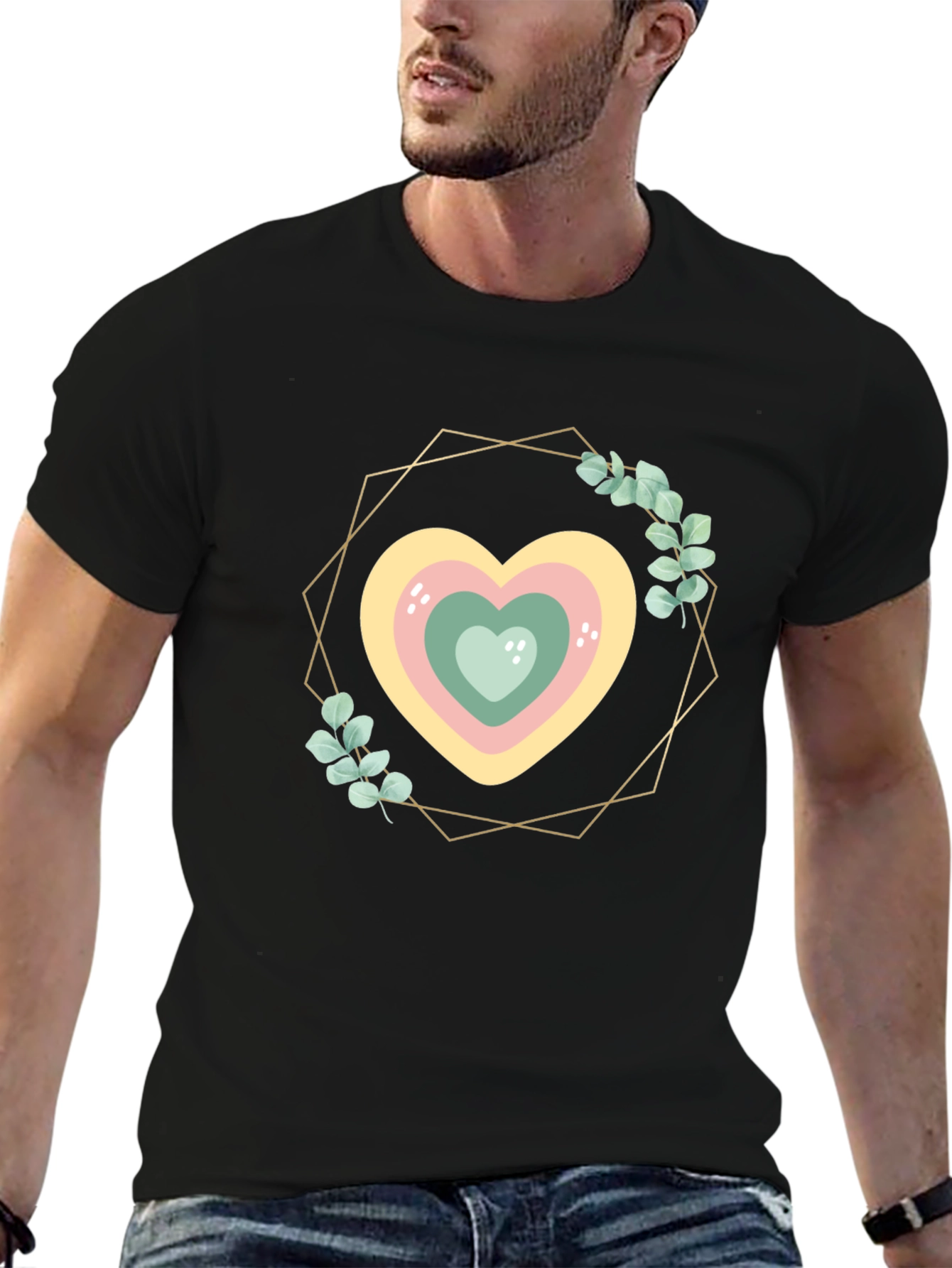 Heart Wreath Graphic Tee - Stylish Comfort