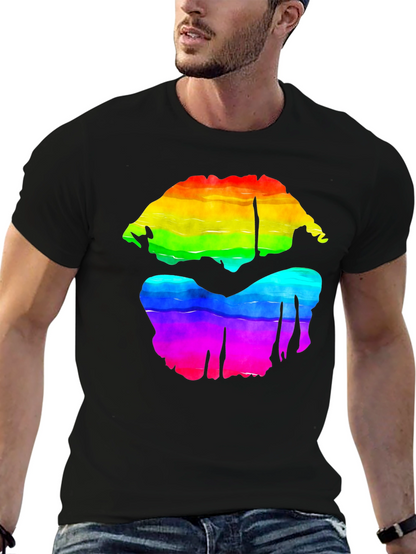 Rainbow Lips Graphic Tee - Bold Pride Shirt