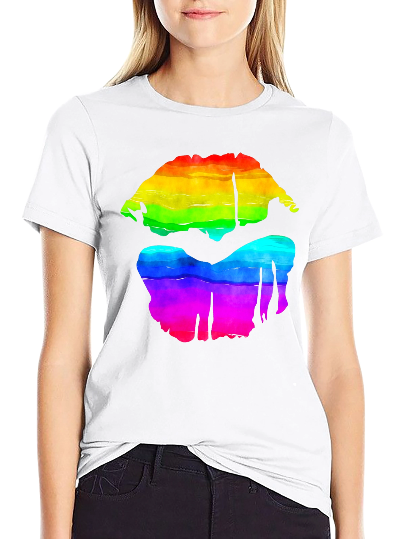 Rainbow Lips Graphic Tee - Bold Pride Shirt