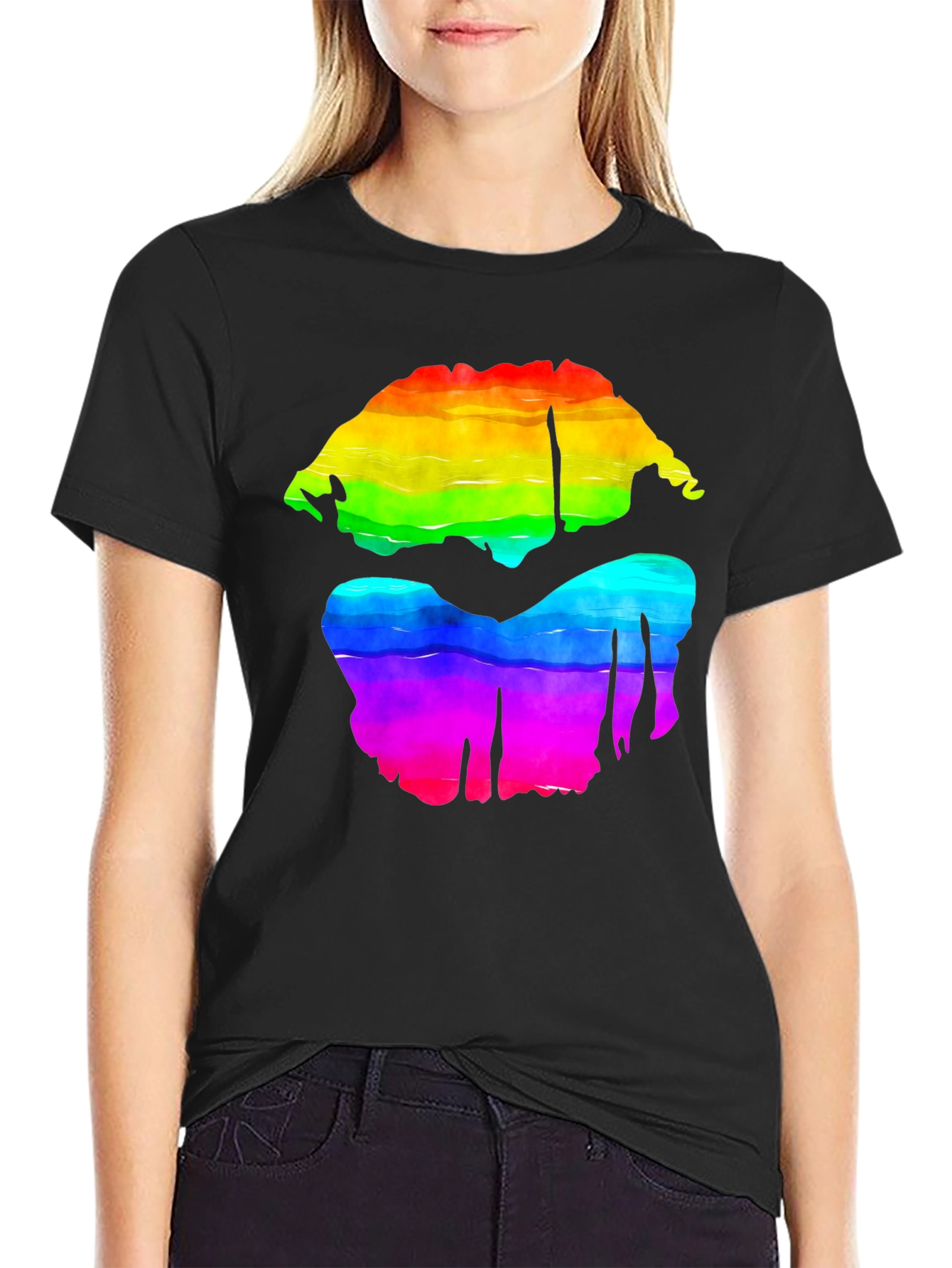 Rainbow Lips Graphic Tee - Bold Pride Shirt