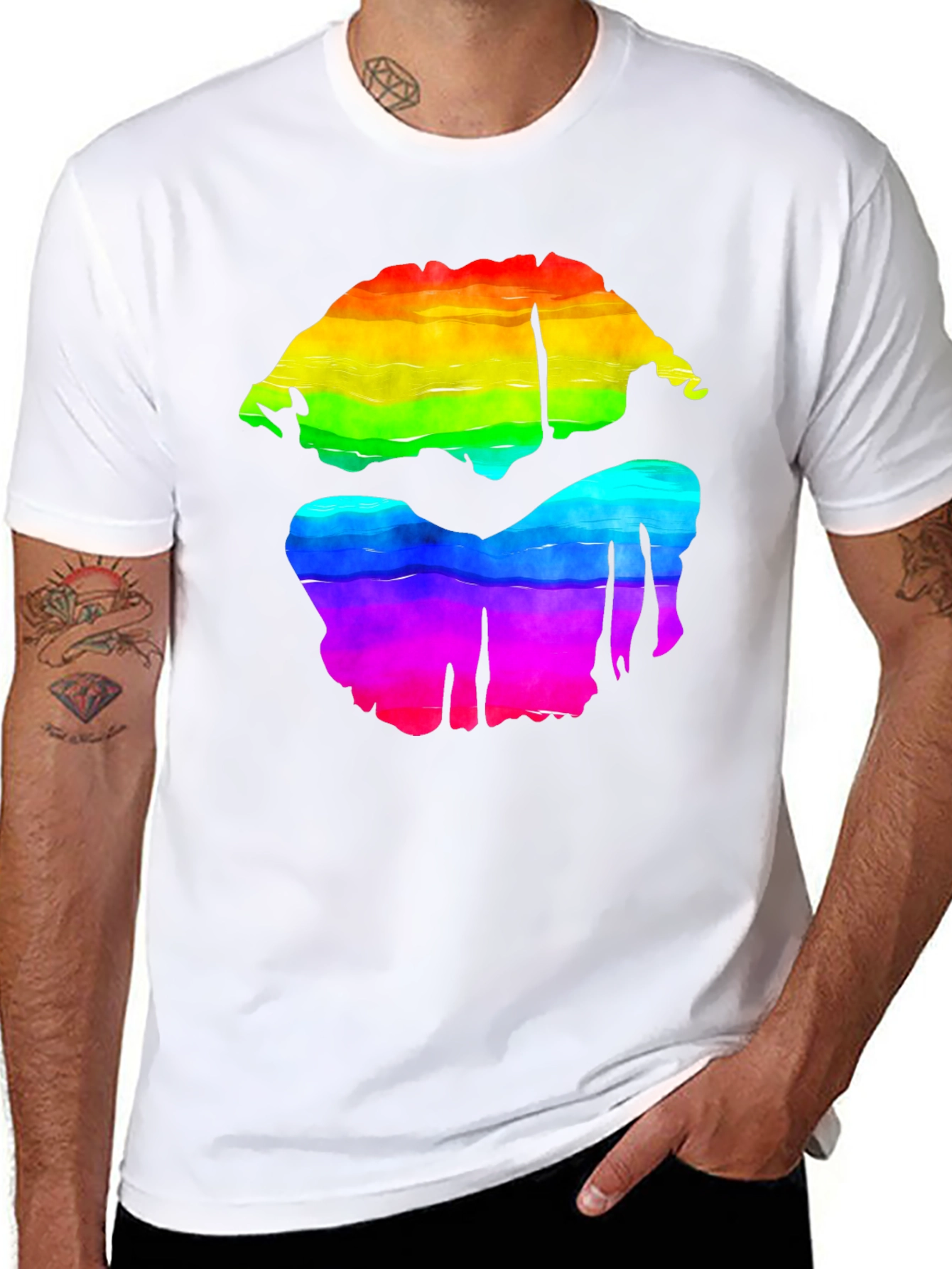 Rainbow Lips Graphic Tee - Bold Pride Shirt