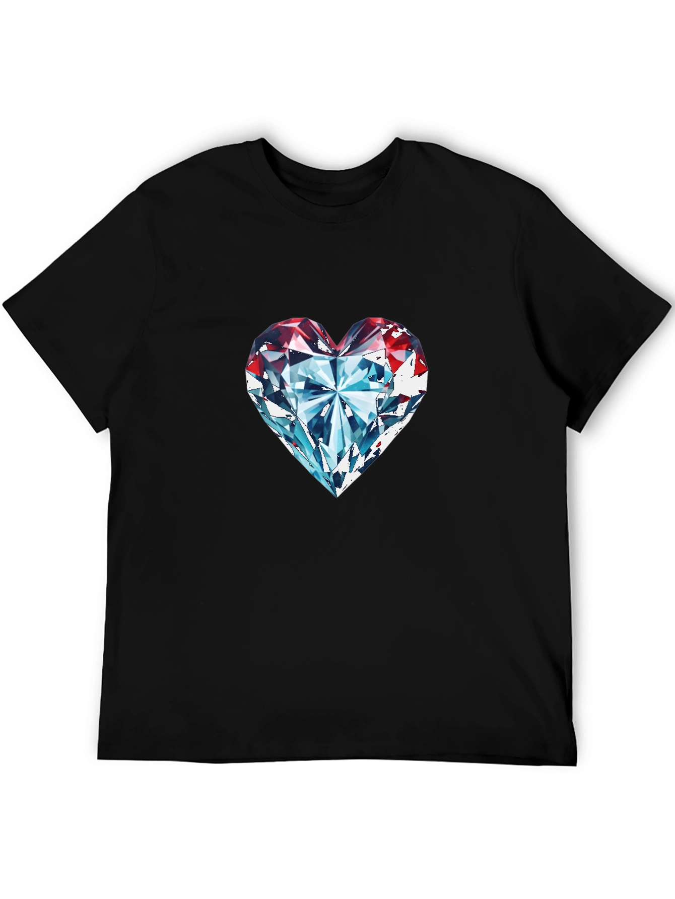 Diamond Heart Graphic Tee - Classic Black