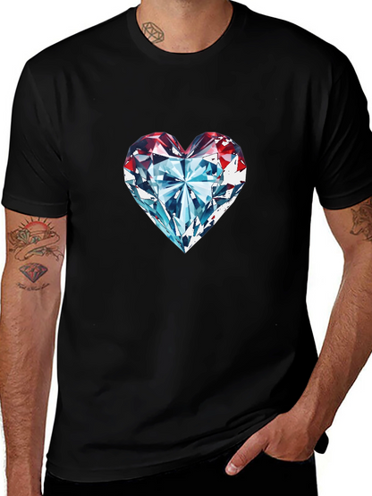 Diamond Heart Graphic Tee - Classic Black