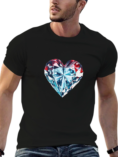 Diamond Heart Graphic Tee - Classic Black