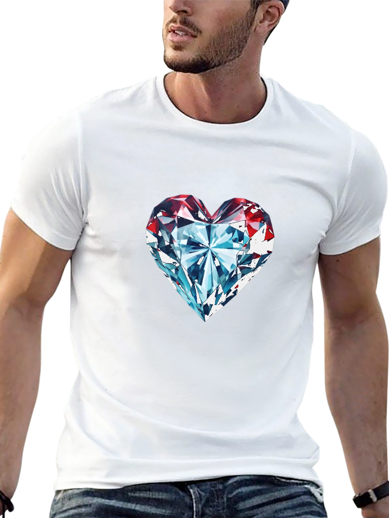 Diamond Heart Graphic Tee - Classic Black