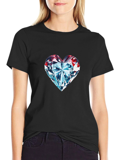 Diamond Heart Graphic Tee - Classic Black