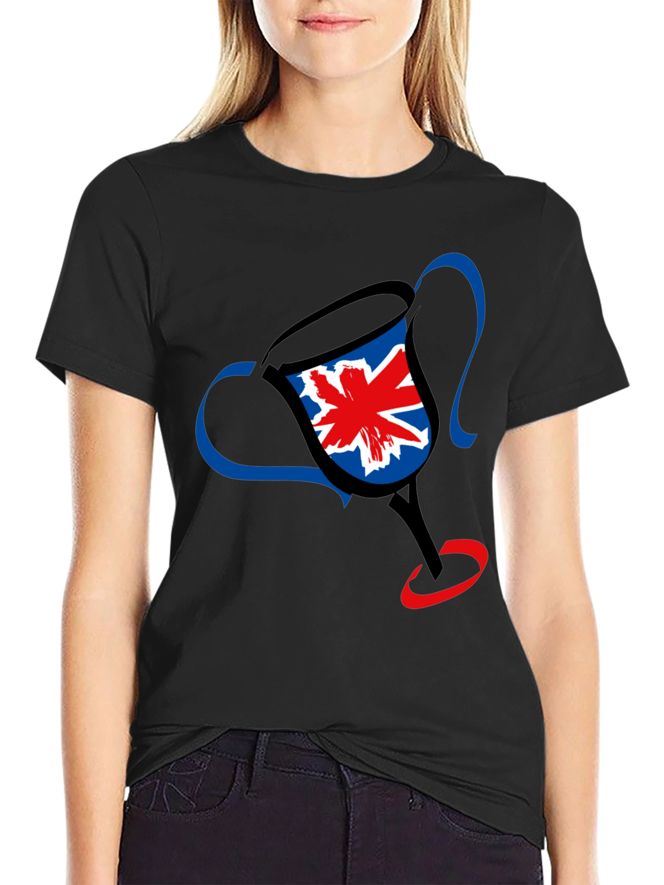 UK Flag Trophy Graphic Tee - Black
