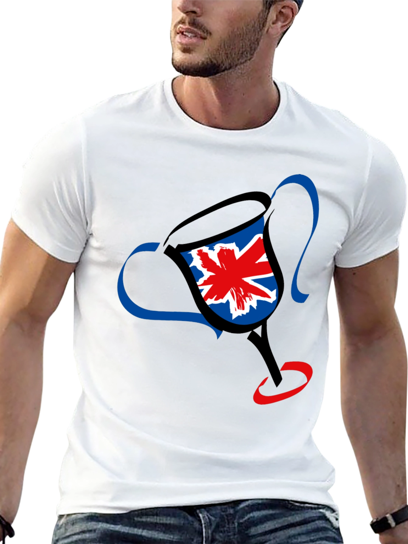 UK Flag Trophy Graphic Tee - Black