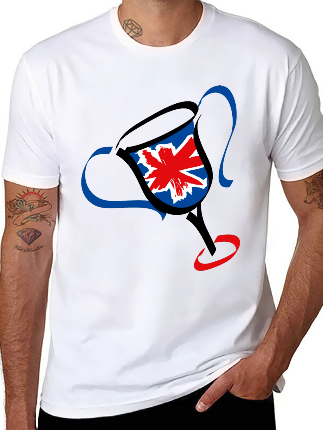 UK Flag Trophy Graphic Tee - Black