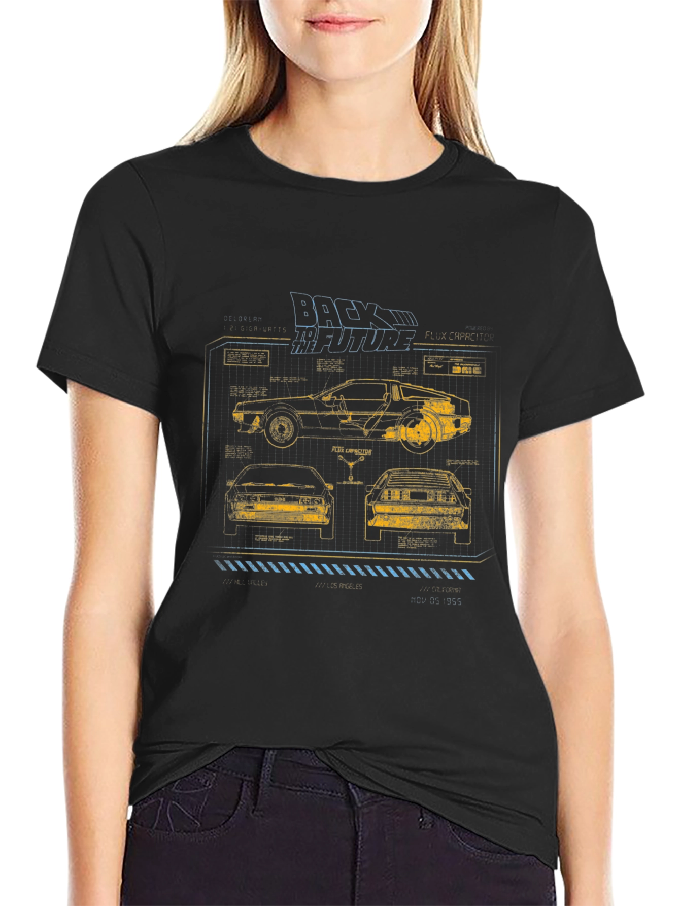 Back to the Future Blueprint Graphic T-Shirt