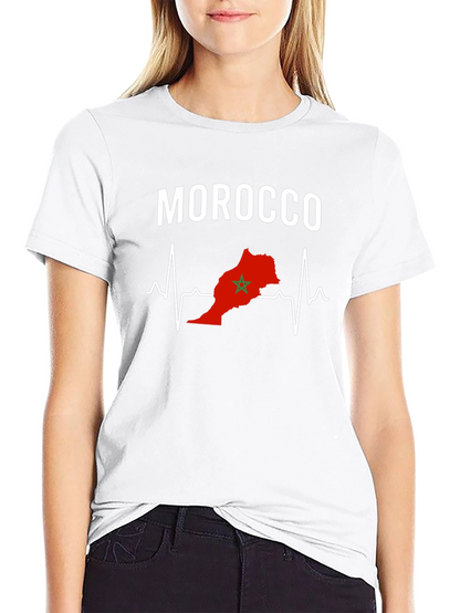 Morocco Heartbeat T-Shirt - Country Pride Graphic Tee