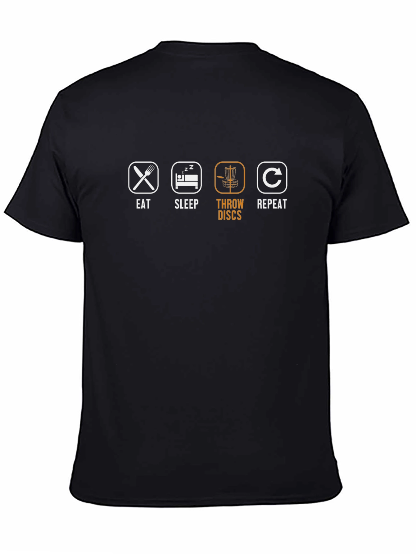 Eat Sleep Throw Discs Repeat Black T-Shirt