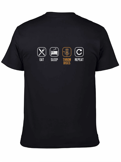 Eat Sleep Throw Discs Repeat Black T-Shirt