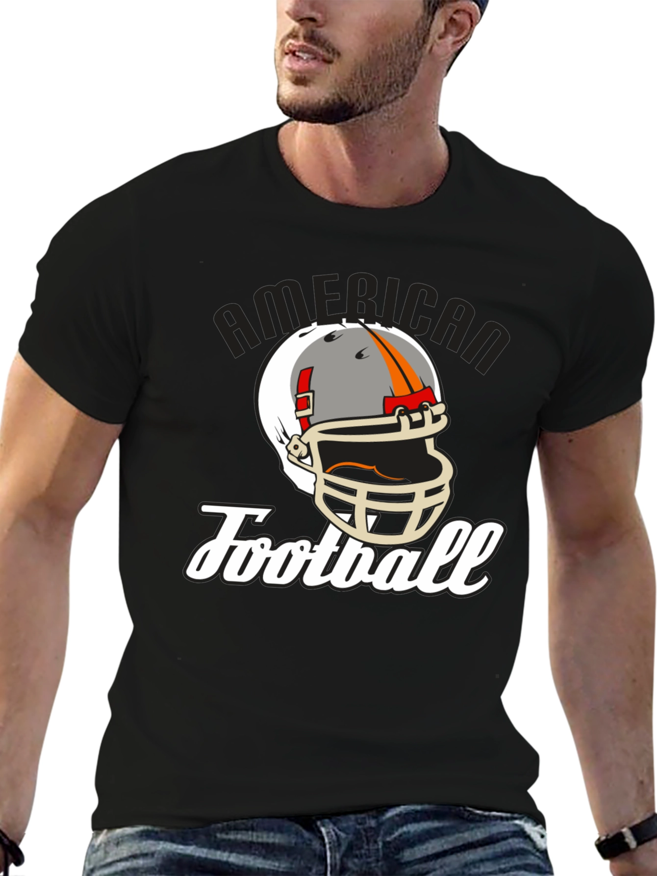 American Football Helmet Graphic T-Shirt