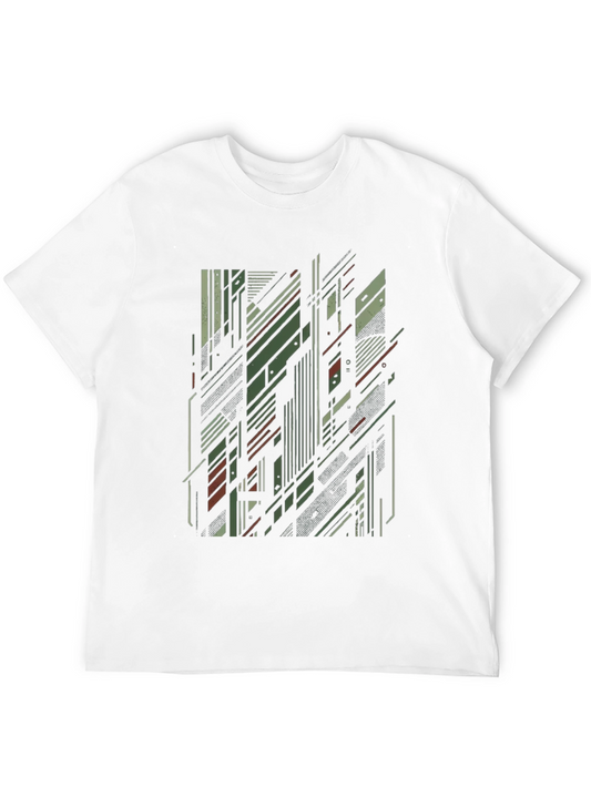 Modern Geometric Print Black T-Shirt
