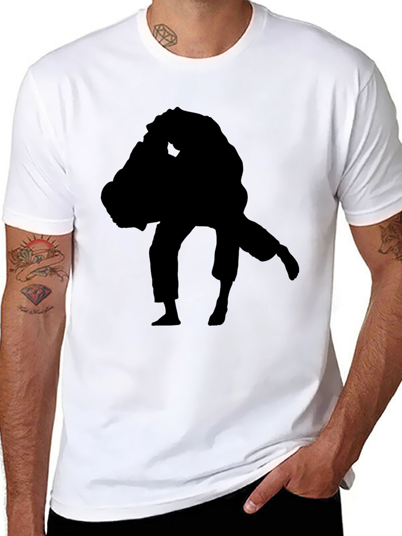 Black Silhouette Judo Graphic Tee - Martial Arts Apparel