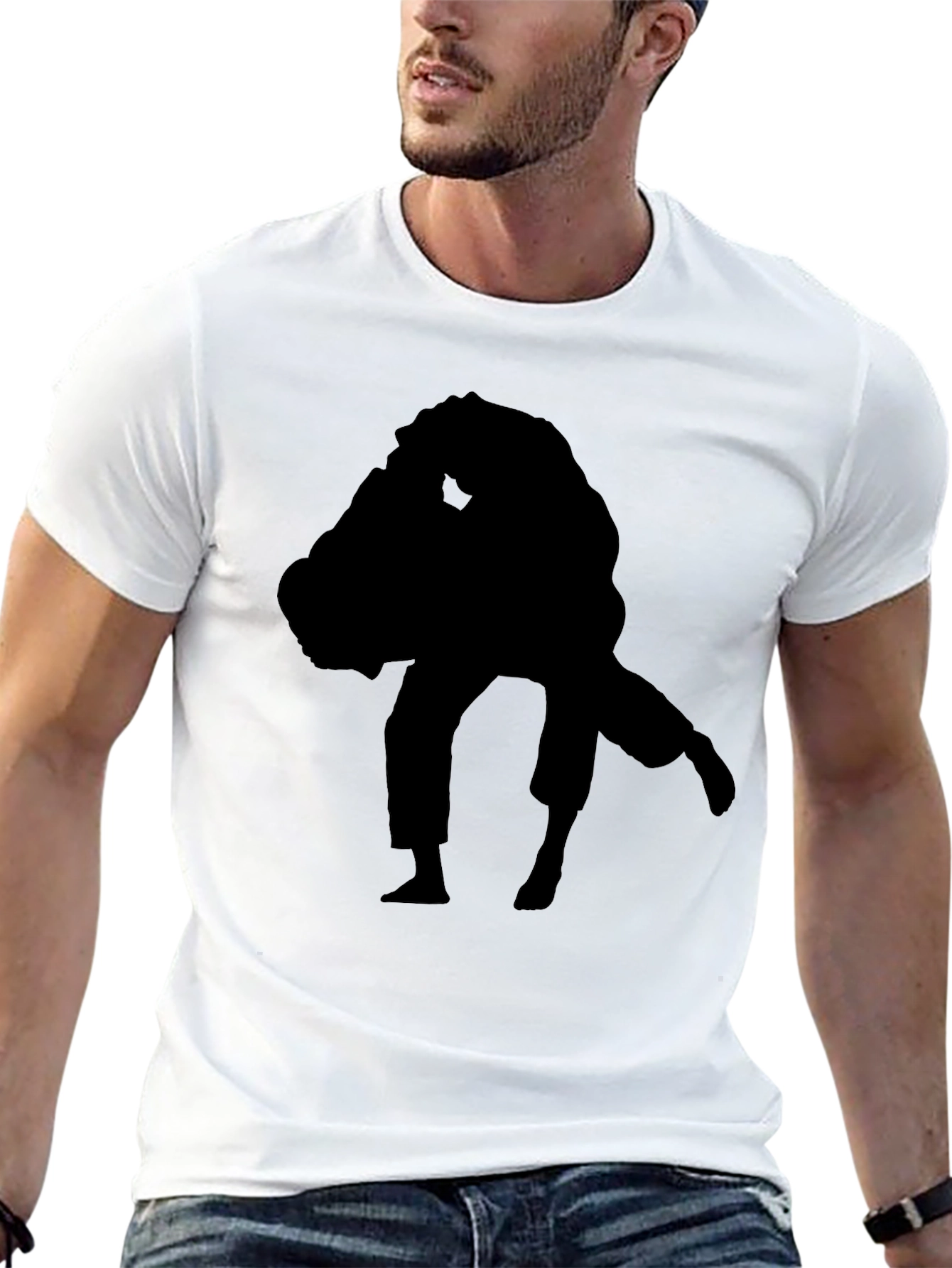 Black Silhouette Judo Graphic Tee - Martial Arts Apparel