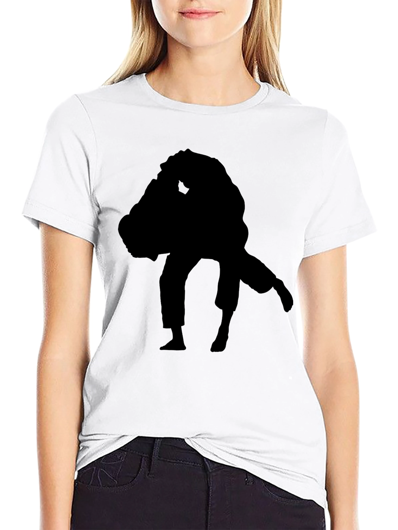 Black Silhouette Judo Graphic Tee - Martial Arts Apparel