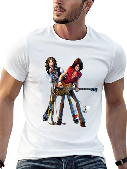 Rock Band Graphic Print Black T-Shirt
