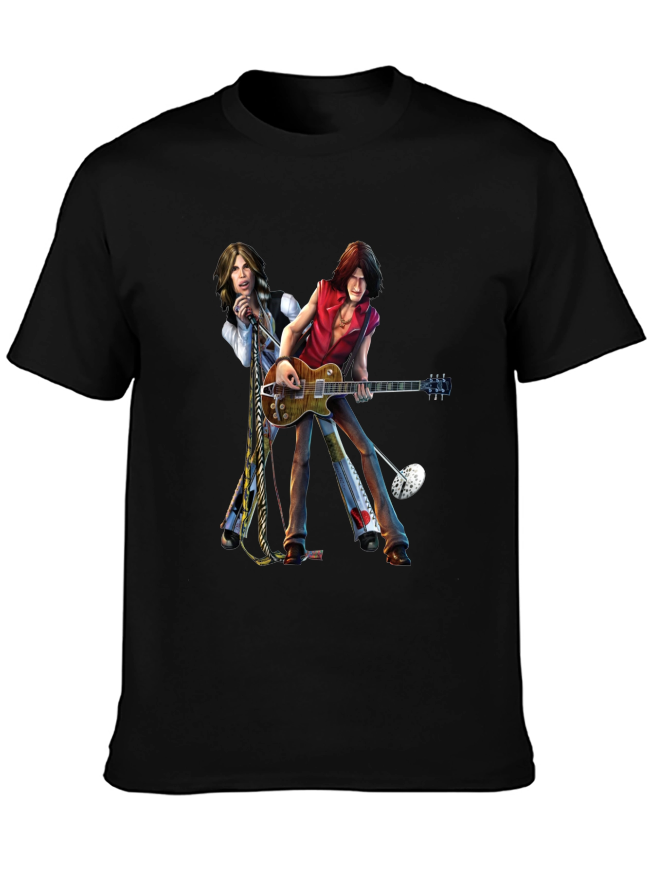 Rock Band Graphic Print Black T-Shirt